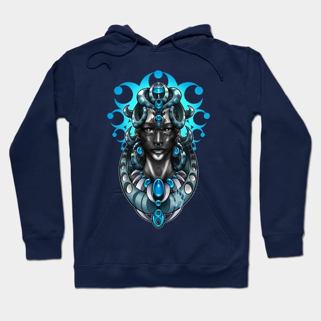 Moon Priestess Digital Design Hoodie by Tranquileyez